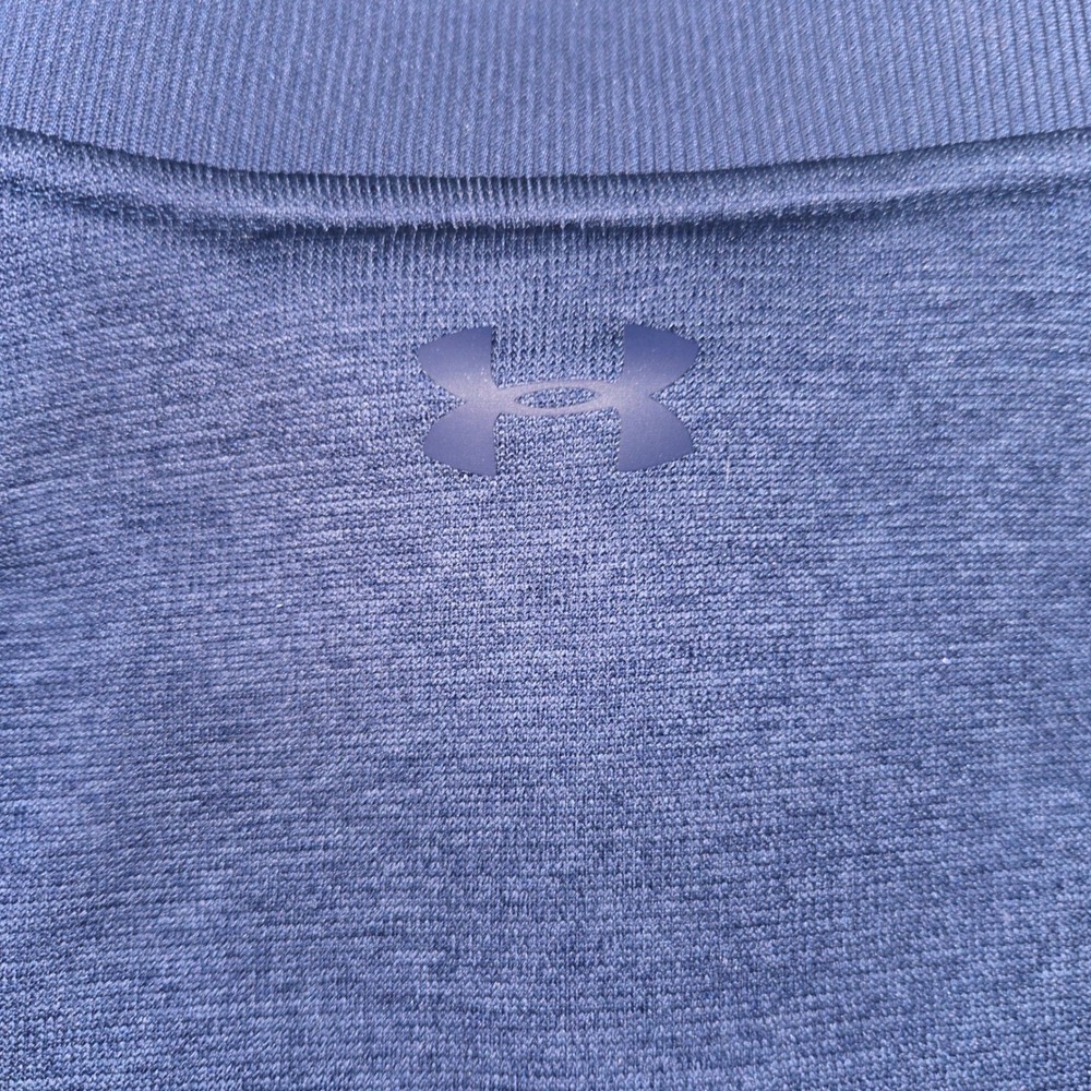 Under Armour Storm ColdGear Mens Medium Blue Heather Quarter Zip Pullover - Picture 8 of 8